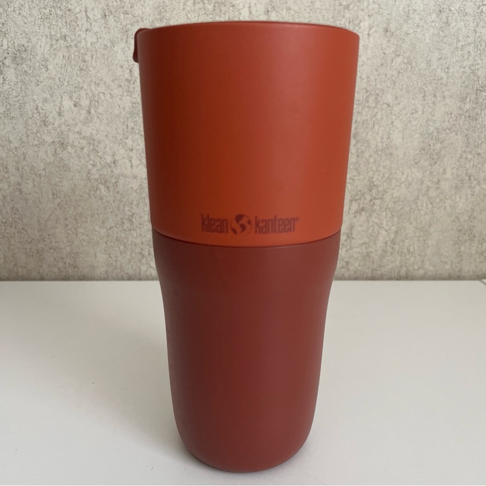Klean Kanteen Red Travel Mug Two Tone 26 oz stainless steel Flip Top